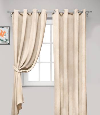 Cream Polyester Digtal Printed Curtain 4