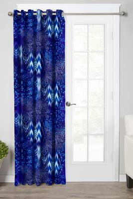 Dark Blue Polyester Digtal Printed Curtain 1