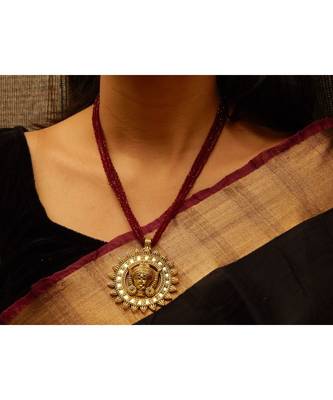 Maroon crystal necklaces 2
