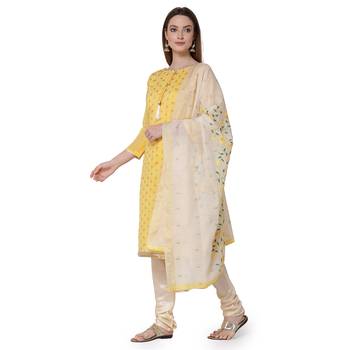 Yellow embroidered chanderi salwar 2
