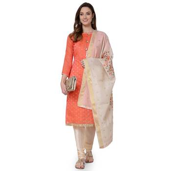 Orange embroidered chanderi salwar 1