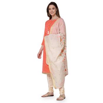 Orange embroidered chanderi salwar 2