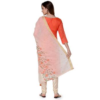 Orange embroidered chanderi salwar 3
