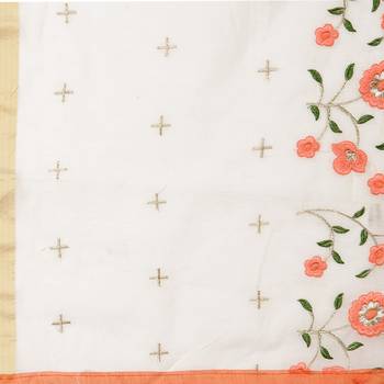 Orange embroidered chanderi salwar 4