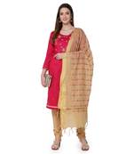Pink embroidered cotton silk salwar