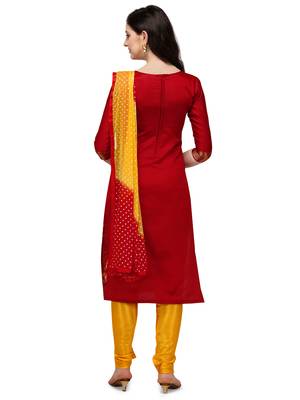 Red bandhej chanderi silk salwar 3