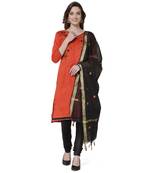 Orange embroidered cotton silk salwar