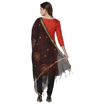 Orange embroidered cotton silk salwar 3