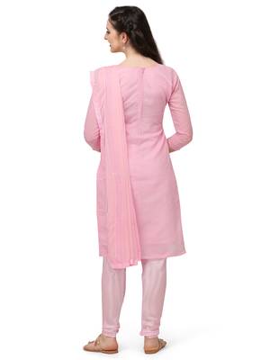 Pink embroidered chanderi silk salwar 3