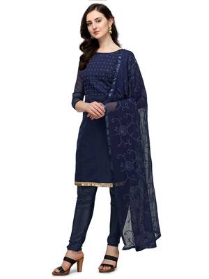 Blue embroidered chanderi silk salwar 2