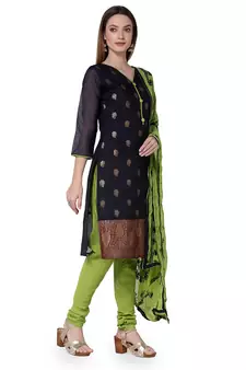 Blue embroidered banarasi silk salwar