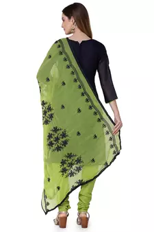 Blue embroidered banarasi silk salwar