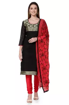 Black embroidered banarasi silk salwar