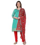 Green embroidered banarasi silk salwar