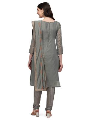 Grey embroidered chanderi salwar 3