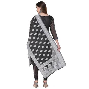 Black zari woven cotton salwar 3