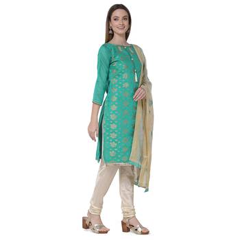 Green embroidered chanderi salwar 2