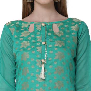 Green embroidered chanderi salwar 4