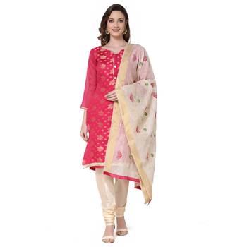 Pink embroidered chanderi salwar 1