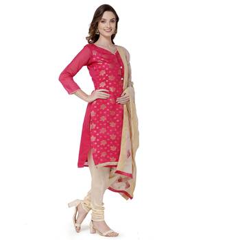 Pink embroidered chanderi salwar 2