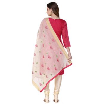 Pink embroidered chanderi salwar 3
