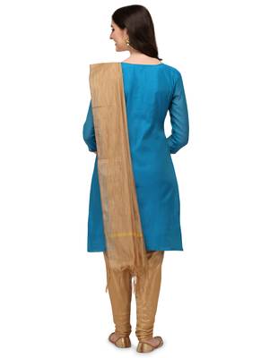 Blue embroidered chanderi silk salwar 3