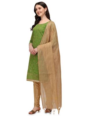 Green embroidered chanderi silk salwar 2