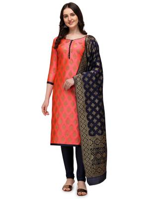 Pink zari woven banarasi silk salwar 1