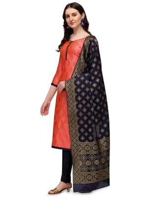 Pink zari woven banarasi silk salwar 2