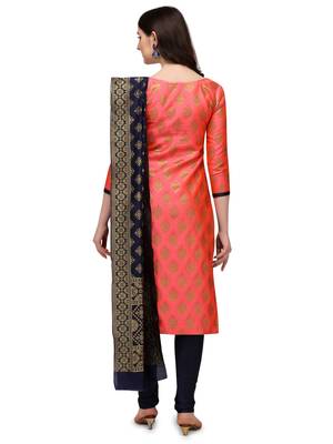 Pink zari woven banarasi silk salwar 3