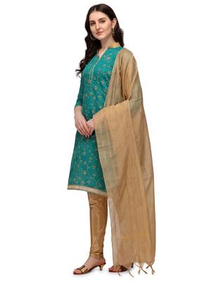 Green embroidered chanderi silk salwar 2