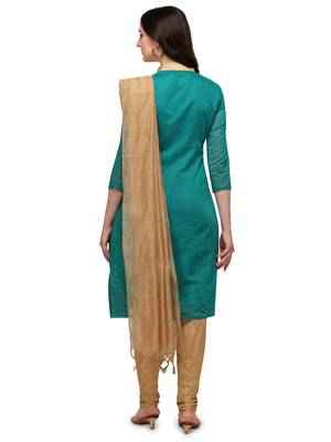Green embroidered chanderi silk salwar 3