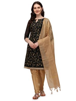 Black embroidered chanderi silk salwar 1