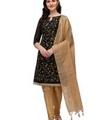 Black embroidered chanderi silk salwar