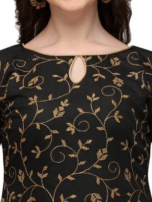 Black embroidered chanderi silk salwar 4