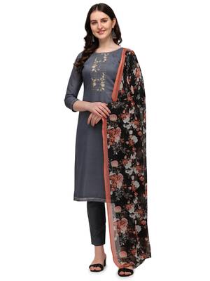 Grey embroidered chanderi salwar 1