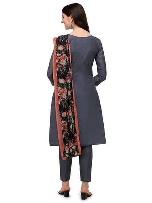 Grey embroidered chanderi salwar 3