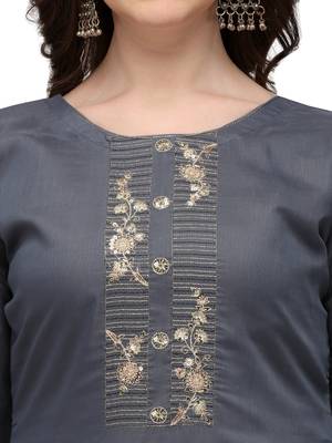 Grey embroidered chanderi salwar 4