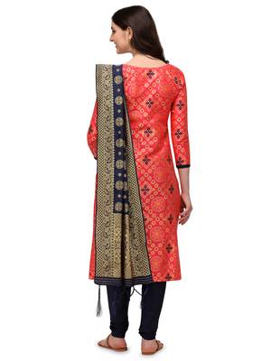 Pink zari woven banarasi silk salwar 3