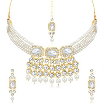White pearl necklace sets 2