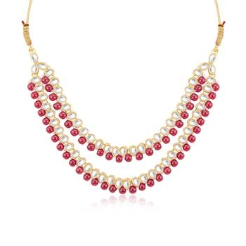 Maroon pearl necklace sets 5
