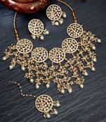 Gold pearl necklace sets