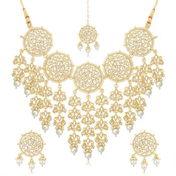 Gold pearl necklace sets 2