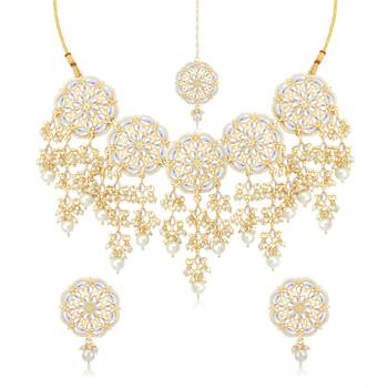 Gold pearl necklace sets 2