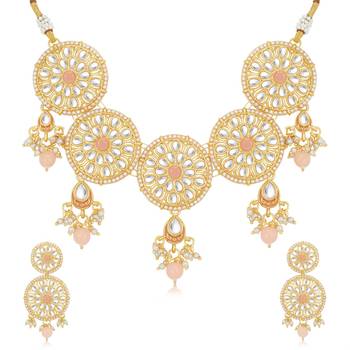 Peach pearl necklace sets 2