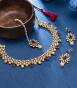 Red pearl necklace-sets
