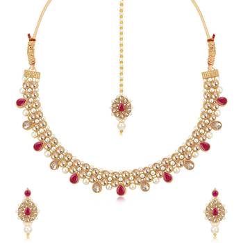 Red pearl necklace sets 2