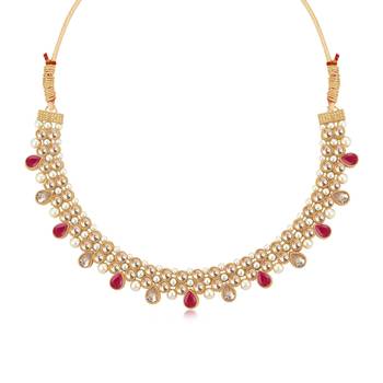 Red pearl necklace sets 5