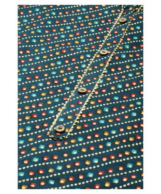 Women Foil Printed Teal Kurta with Sharara and Dupatta 5