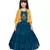 blue polyester embroidered stitched  Gown with  Jacket